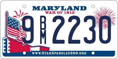 MD license plate 9BM2230