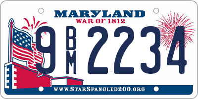 MD license plate 9BM2234