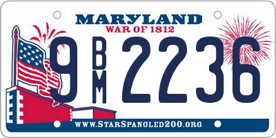 MD license plate 9BM2236