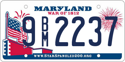 MD license plate 9BM2237