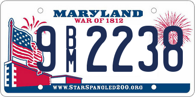 MD license plate 9BM2238