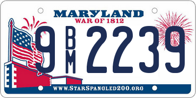 MD license plate 9BM2239