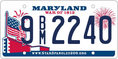 MD license plate 9BM2240