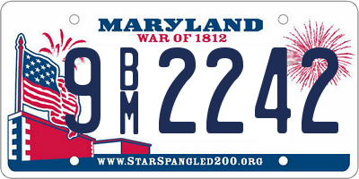 MD license plate 9BM2242