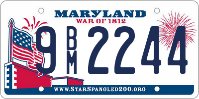 MD license plate 9BM2244