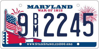 MD license plate 9BM2245