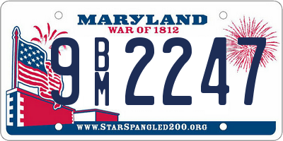 MD license plate 9BM2247