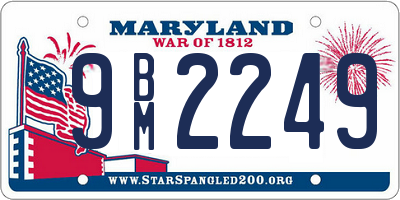 MD license plate 9BM2249