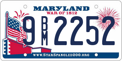 MD license plate 9BM2252