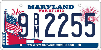 MD license plate 9BM2255