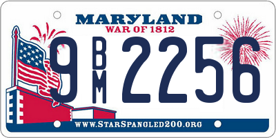 MD license plate 9BM2256