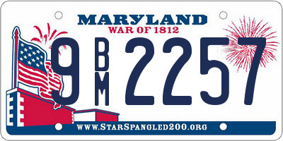 MD license plate 9BM2257