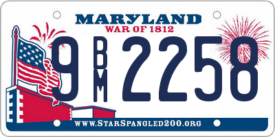 MD license plate 9BM2258