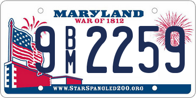 MD license plate 9BM2259