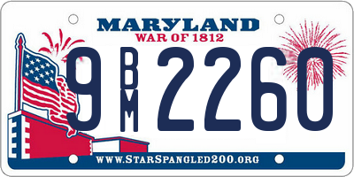 MD license plate 9BM2260