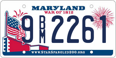 MD license plate 9BM2261