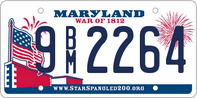 MD license plate 9BM2264