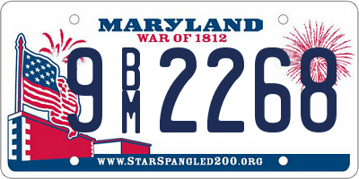 MD license plate 9BM2268