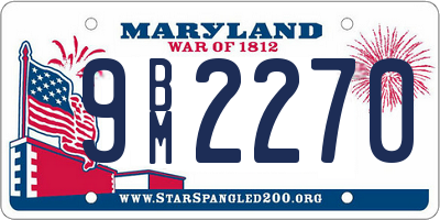 MD license plate 9BM2270