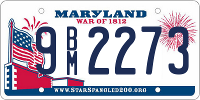 MD license plate 9BM2273