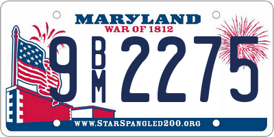 MD license plate 9BM2275