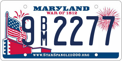 MD license plate 9BM2277