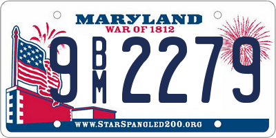 MD license plate 9BM2279