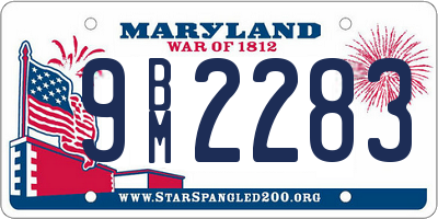 MD license plate 9BM2283