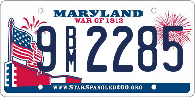 MD license plate 9BM2285