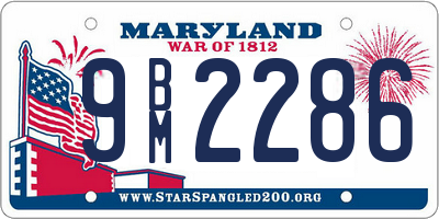 MD license plate 9BM2286