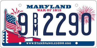 MD license plate 9BM2290