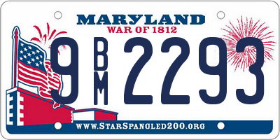 MD license plate 9BM2293