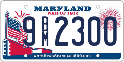 MD license plate 9BM2300