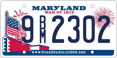 MD license plate 9BM2302