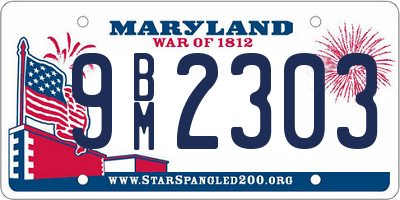 MD license plate 9BM2303