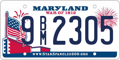 MD license plate 9BM2305