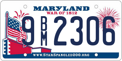 MD license plate 9BM2306