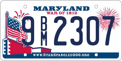 MD license plate 9BM2307