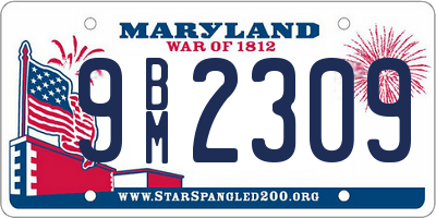 MD license plate 9BM2309