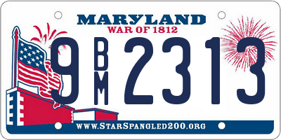 MD license plate 9BM2313