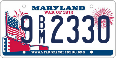 MD license plate 9BM2330