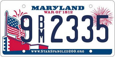 MD license plate 9BM2335