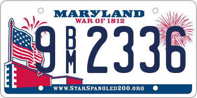 MD license plate 9BM2336