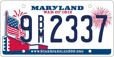 MD license plate 9BM2337