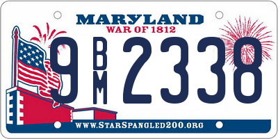 MD license plate 9BM2338