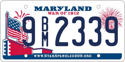 MD license plate 9BM2339