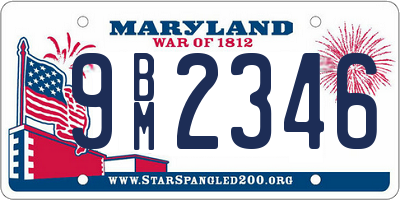 MD license plate 9BM2346