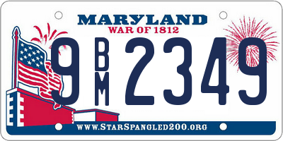 MD license plate 9BM2349