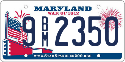 MD license plate 9BM2350