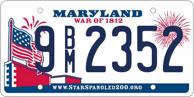 MD license plate 9BM2352